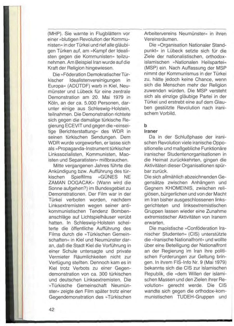 Seite 44 des Verfassungsschutzbericht 1979 Schleswig-Holstein