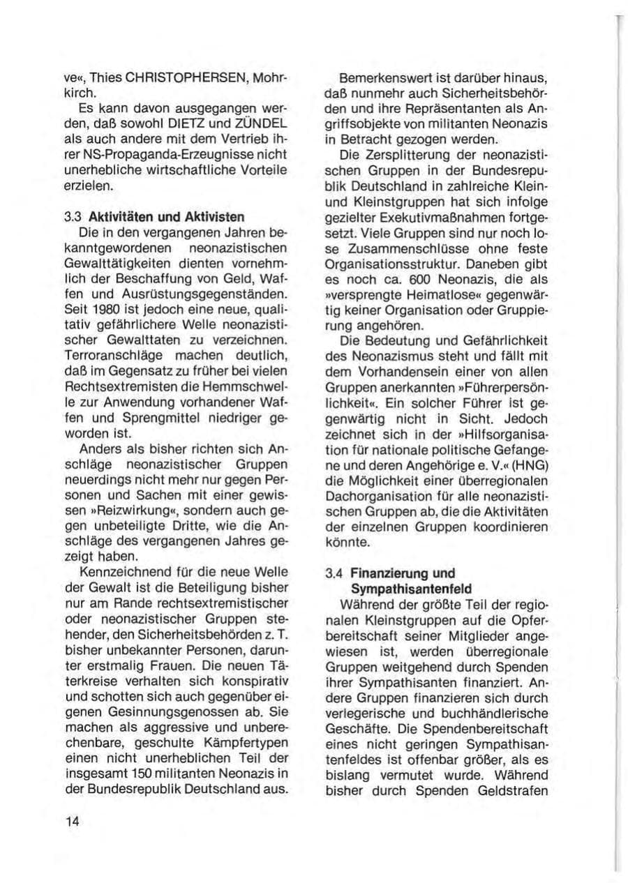 Seite 16 des Verfassungsschutzbericht 1980 Schleswig-Holstein