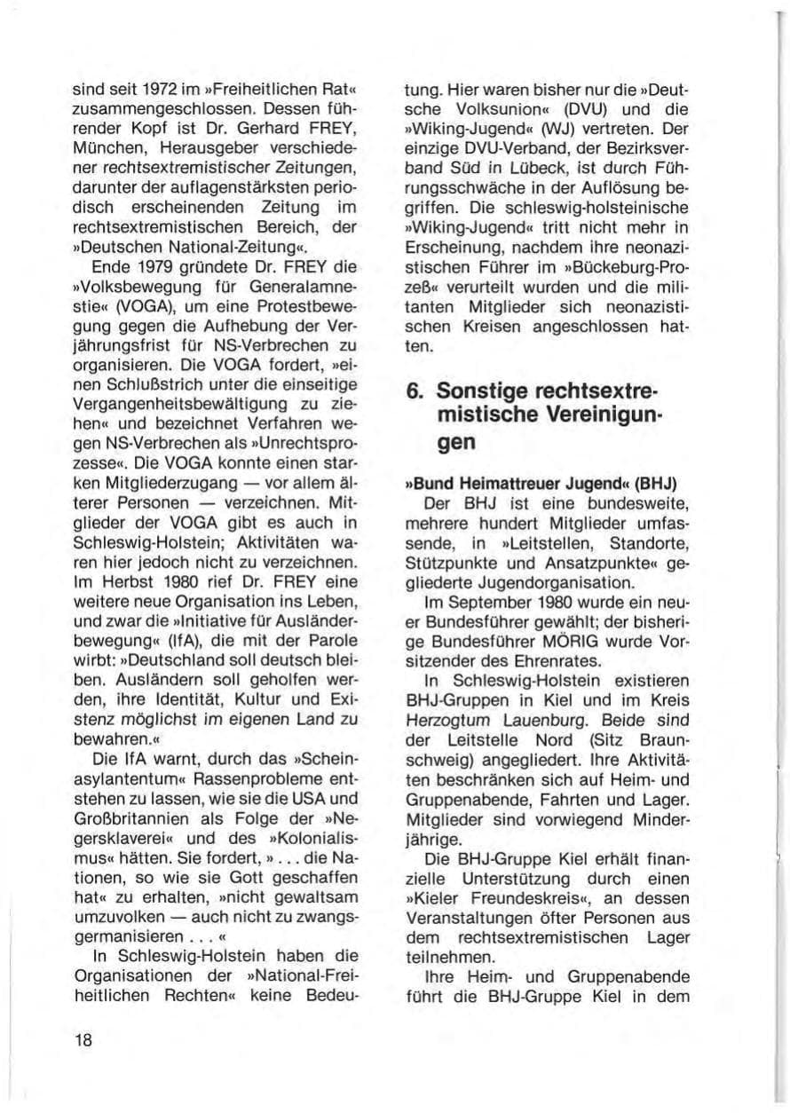 Seite 20 des Verfassungsschutzbericht 1980 Schleswig-Holstein