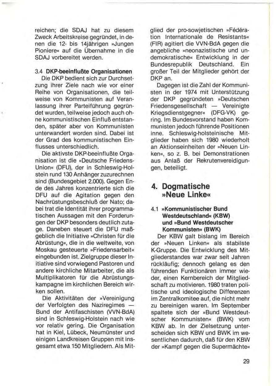 Seite 31 des Verfassungsschutzbericht 1980 Schleswig-Holstein