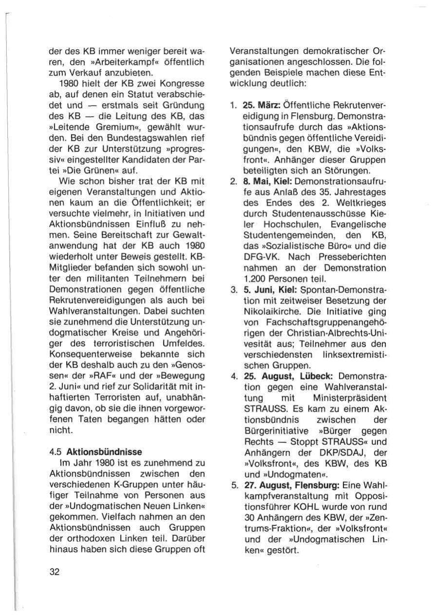 Seite 34 des Verfassungsschutzbericht 1980 Schleswig-Holstein