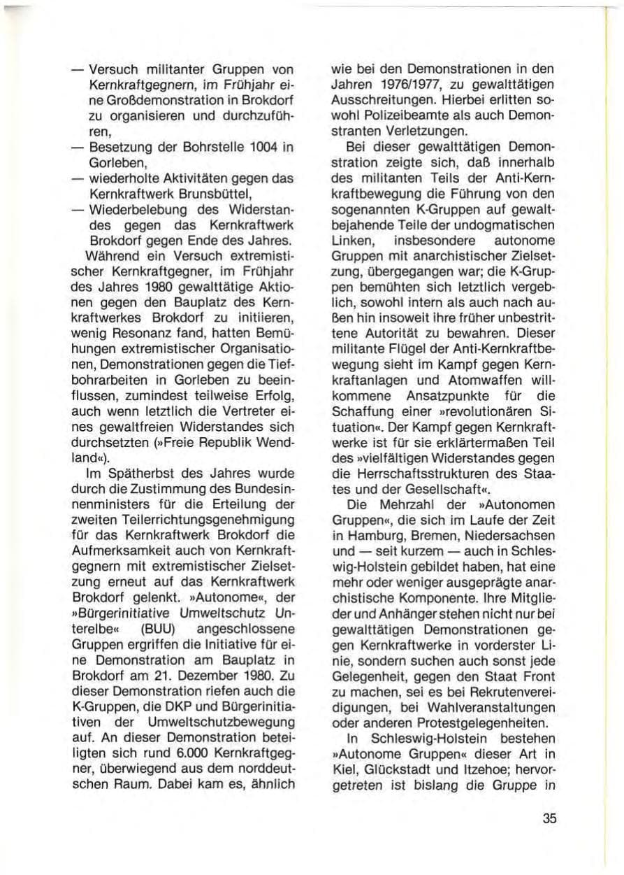 Seite 37 des Verfassungsschutzbericht 1980 Schleswig-Holstein