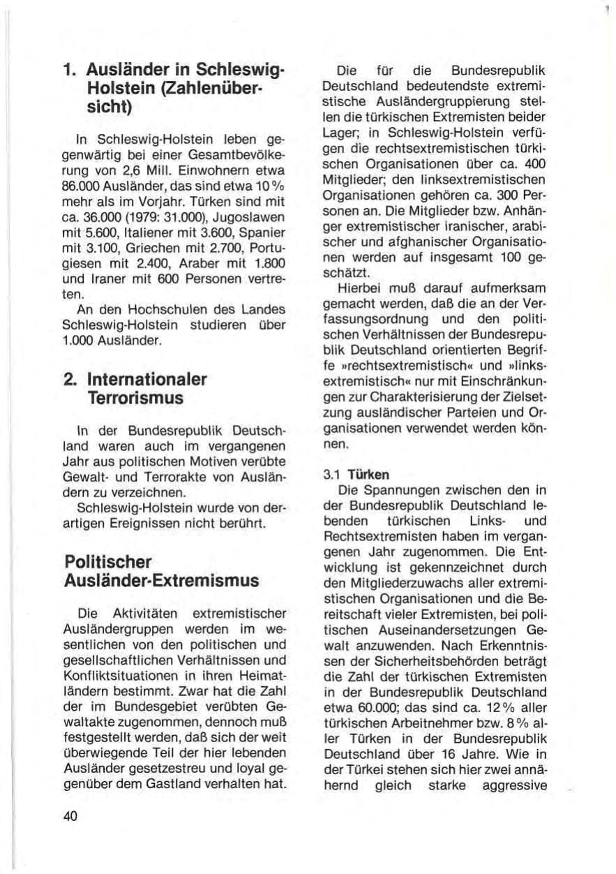 Seite 42 des Verfassungsschutzbericht 1980 Schleswig-Holstein