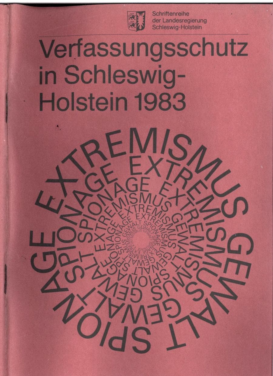 Seite 1 des Verfassungsschutzbericht 1983 Schleswig-Holstein