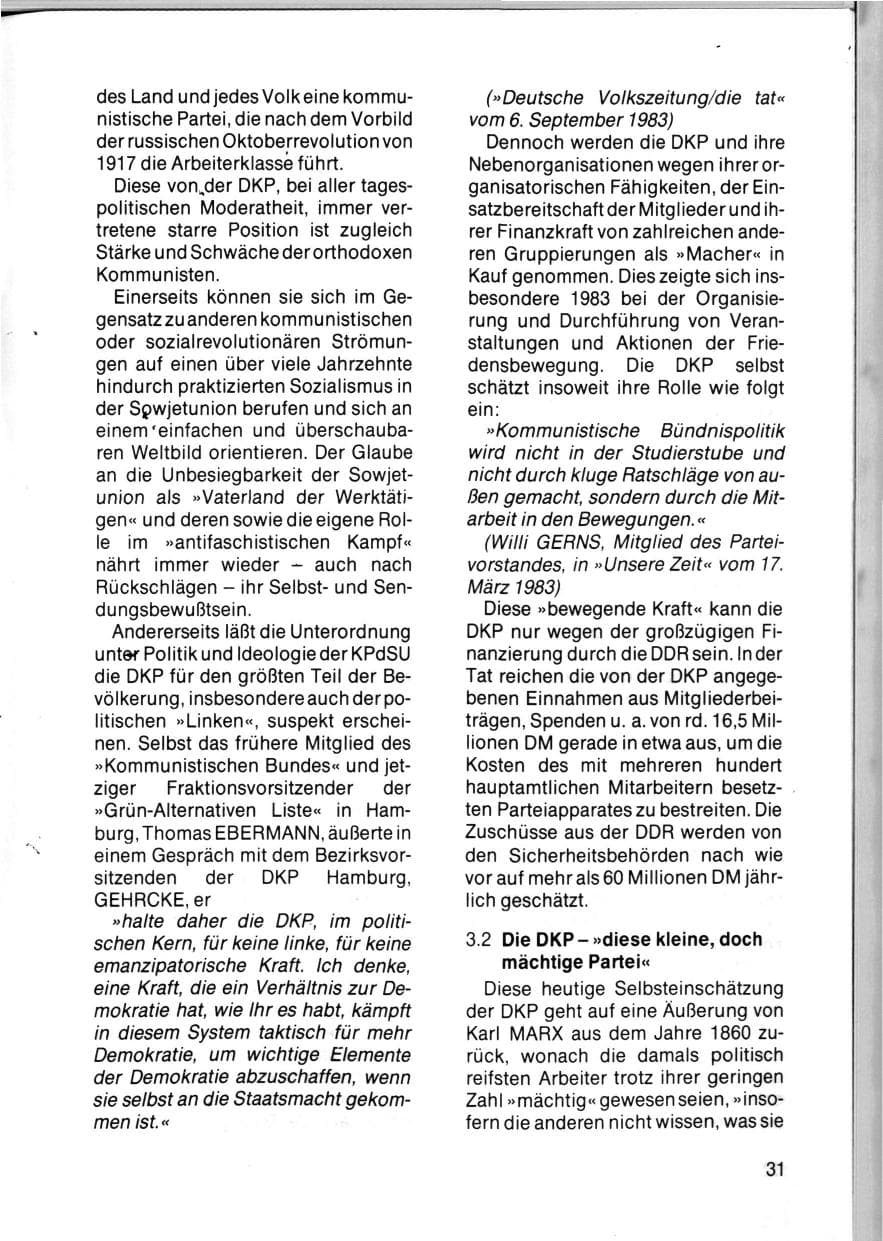Seite 33 des Verfassungsschutzbericht 1983 Schleswig-Holstein