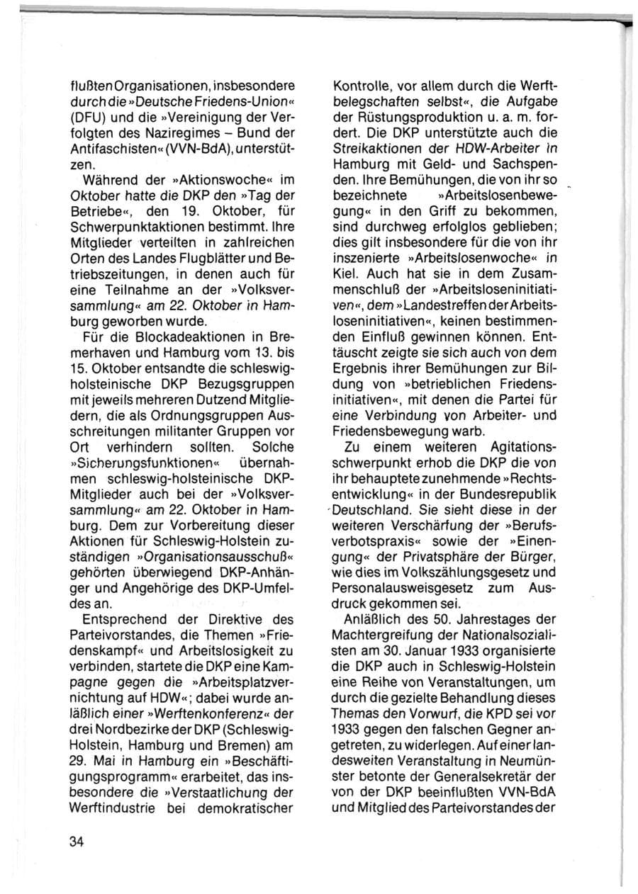 Seite 36 des Verfassungsschutzbericht 1983 Schleswig-Holstein