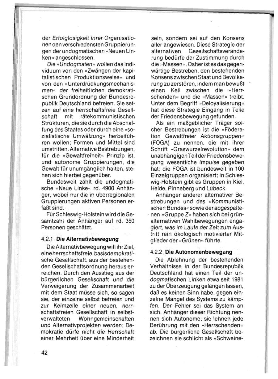 Seite 44 des Verfassungsschutzbericht 1983 Schleswig-Holstein