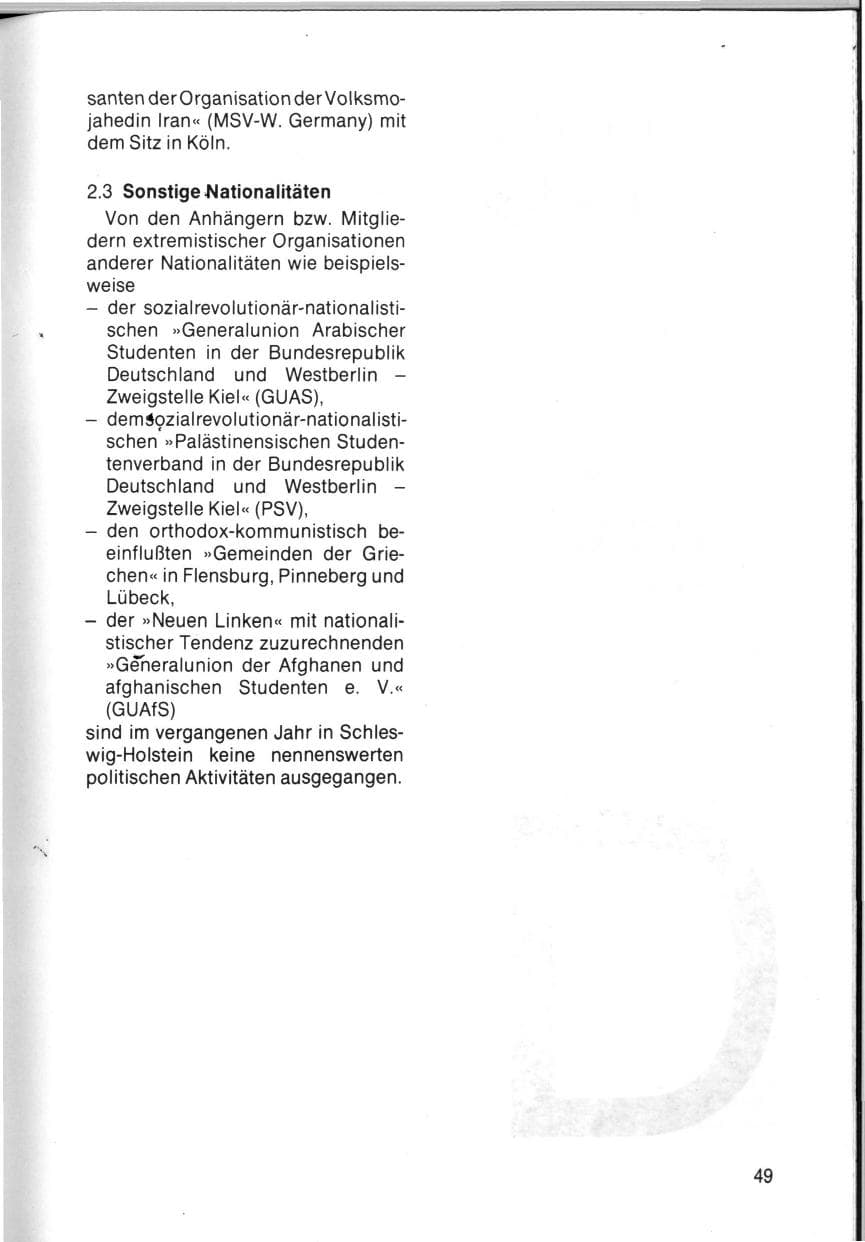 Seite 51 des Verfassungsschutzbericht 1983 Schleswig-Holstein