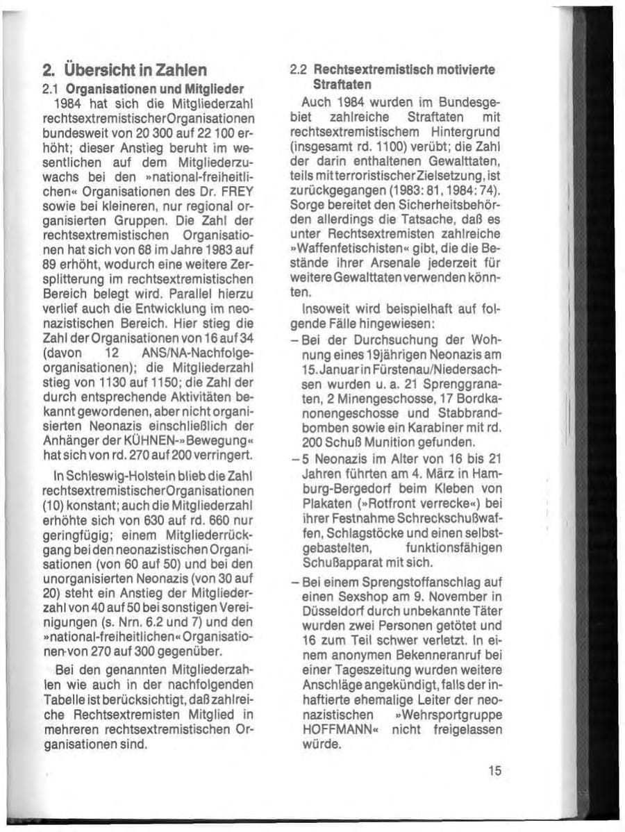 Seite 17 des Verfassungsschutzbericht 1984 Schleswig-Holstein
