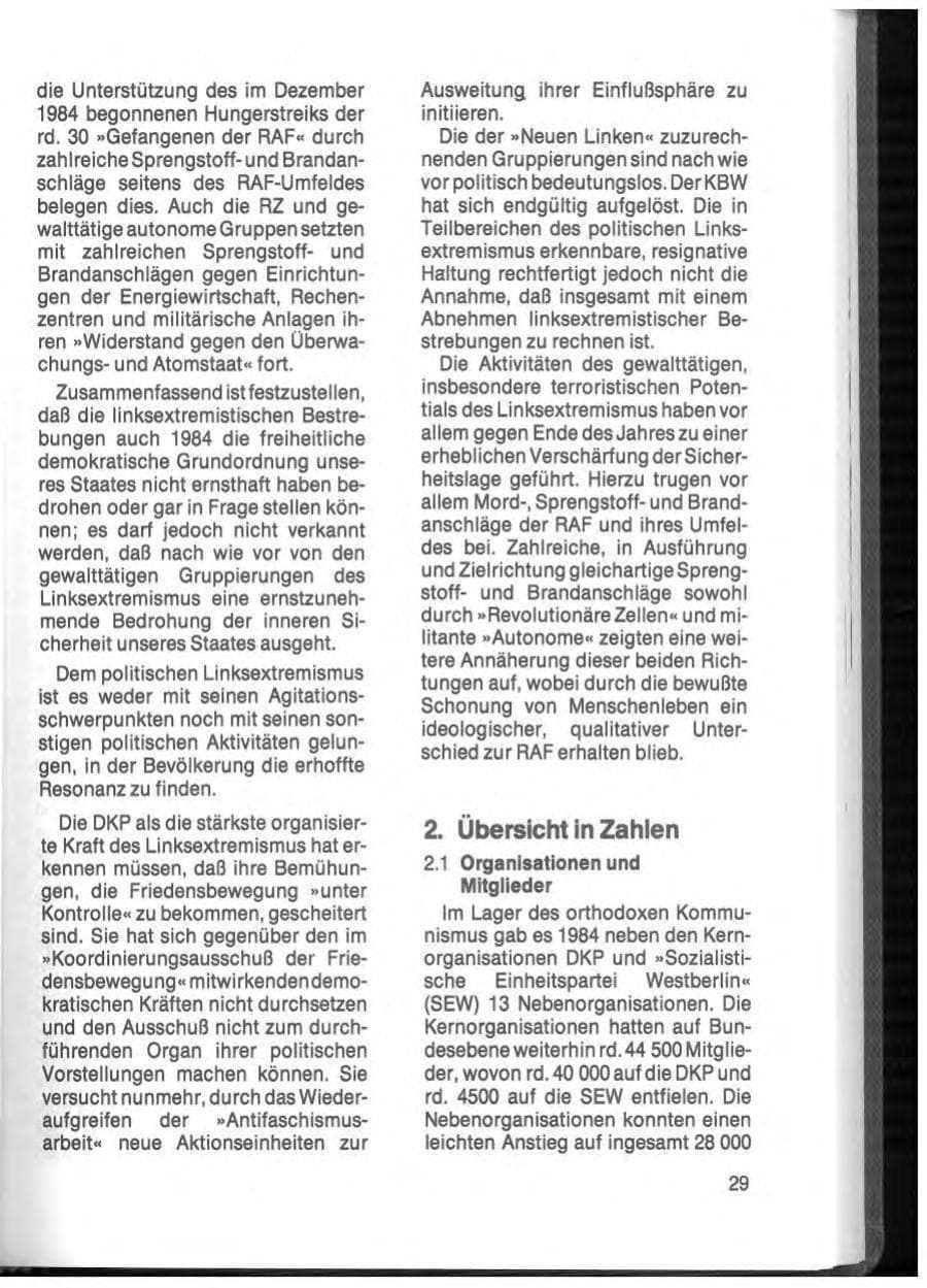Seite 31 des Verfassungsschutzbericht 1984 Schleswig-Holstein
