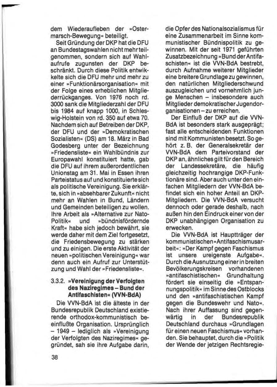 Seite 40 des Verfassungsschutzbericht 1984 Schleswig-Holstein