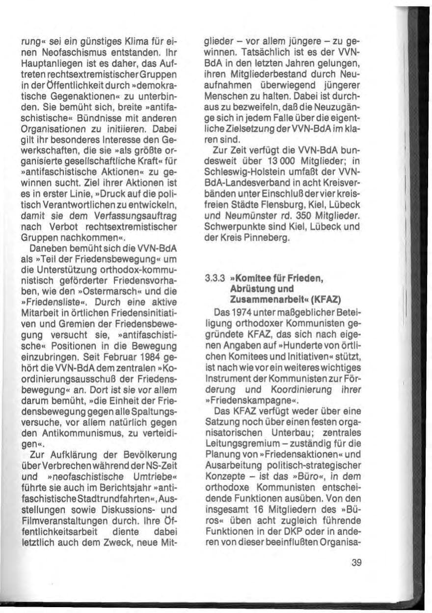 Seite 41 des Verfassungsschutzbericht 1984 Schleswig-Holstein