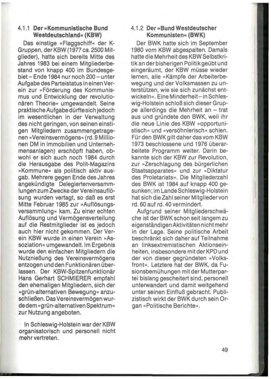 Seite 51 des Verfassungsschutzbericht 1984 Schleswig-Holstein