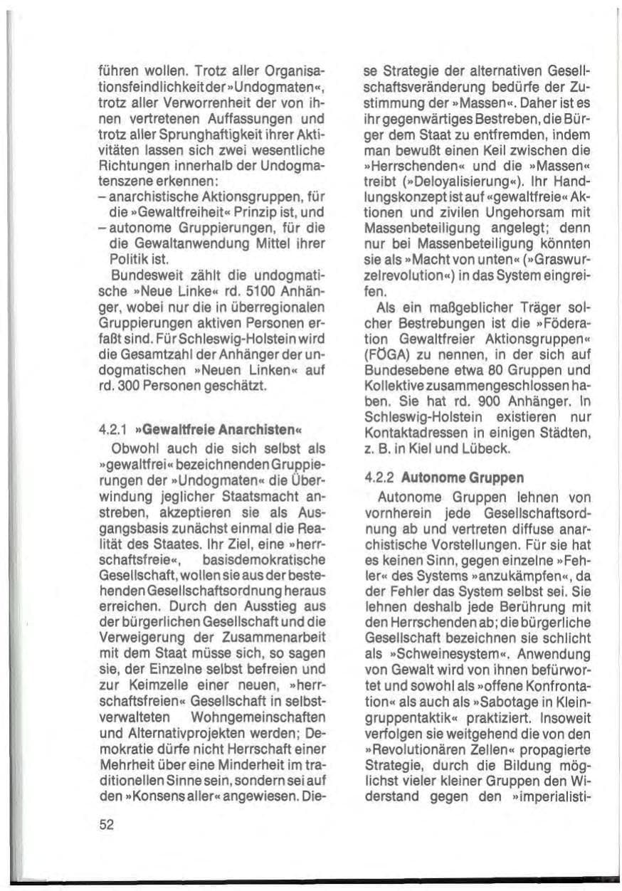 Seite 54 des Verfassungsschutzbericht 1984 Schleswig-Holstein