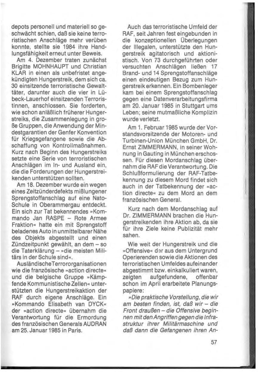 Seite 59 des Verfassungsschutzbericht 1984 Schleswig-Holstein