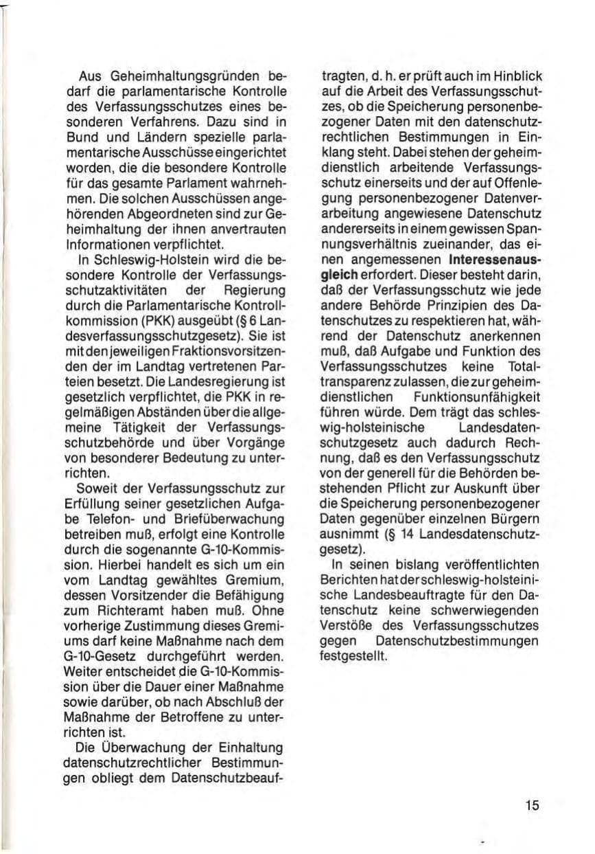 Seite 17 des Verfassungsschutzbericht 1985 Schleswig-Holstein