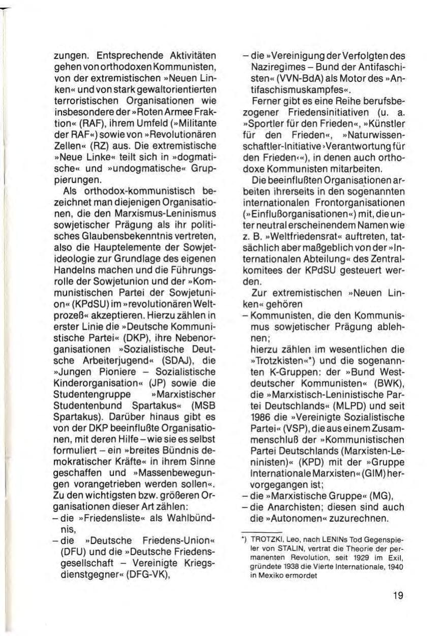 Seite 21 des Verfassungsschutzbericht 1985 Schleswig-Holstein
