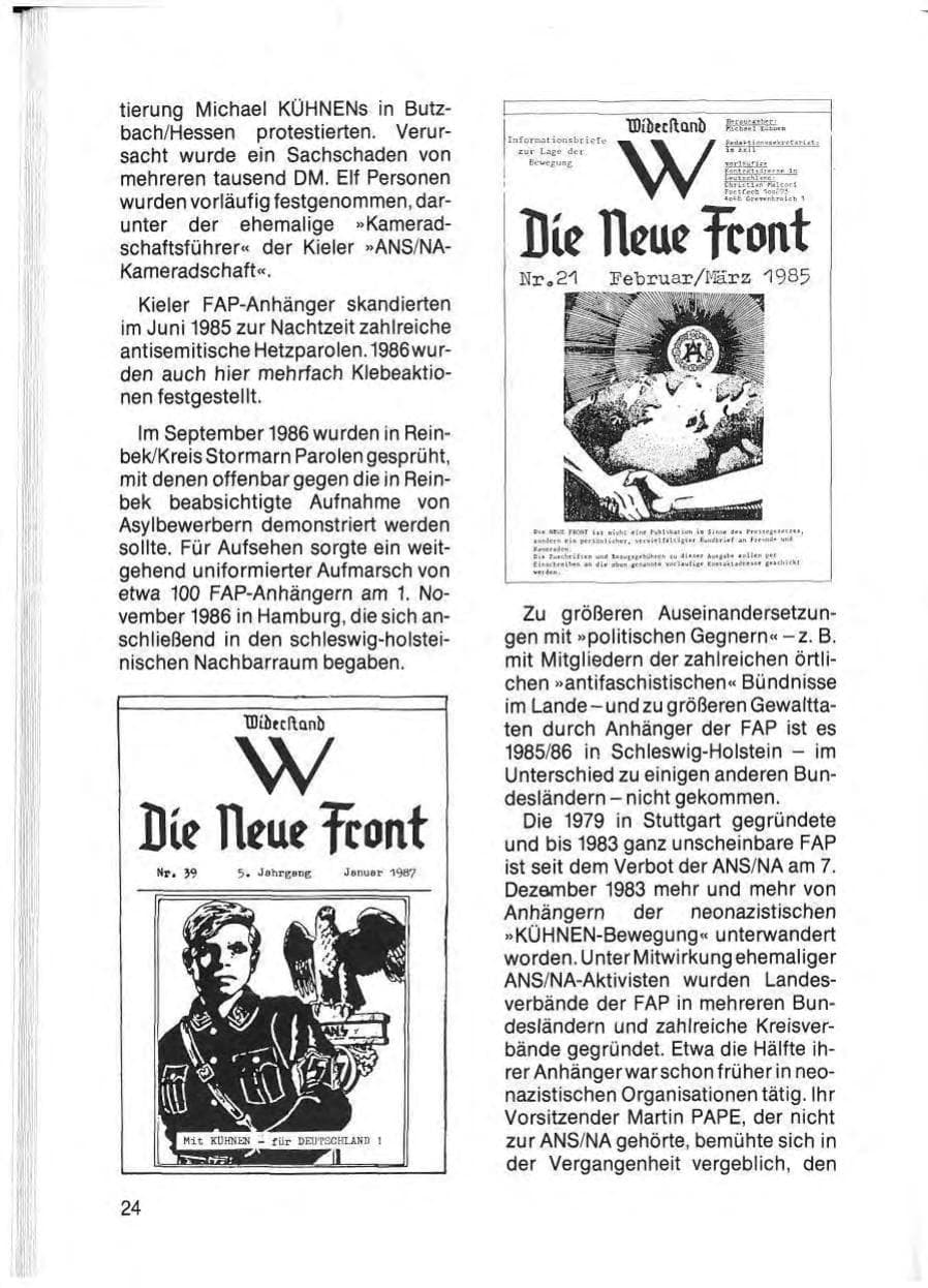 Seite 26 des Verfassungsschutzbericht 1985 Schleswig-Holstein