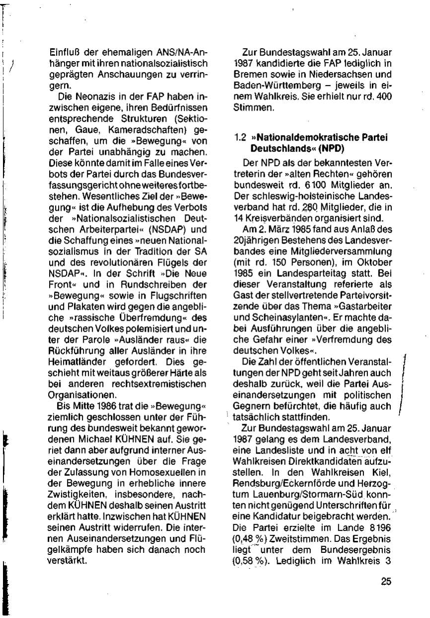 Seite 27 des Verfassungsschutzbericht 1985 Schleswig-Holstein