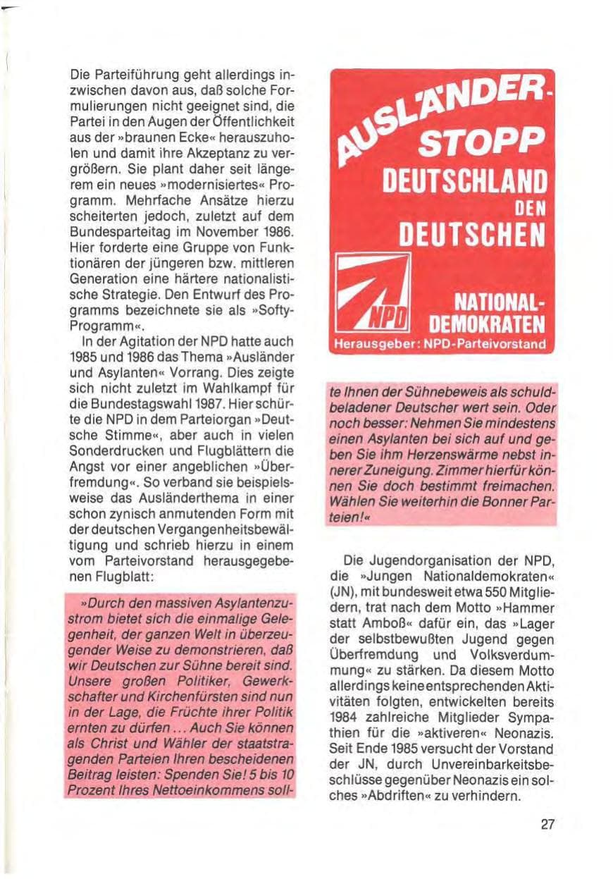 Seite 29 des Verfassungsschutzbericht 1985 Schleswig-Holstein