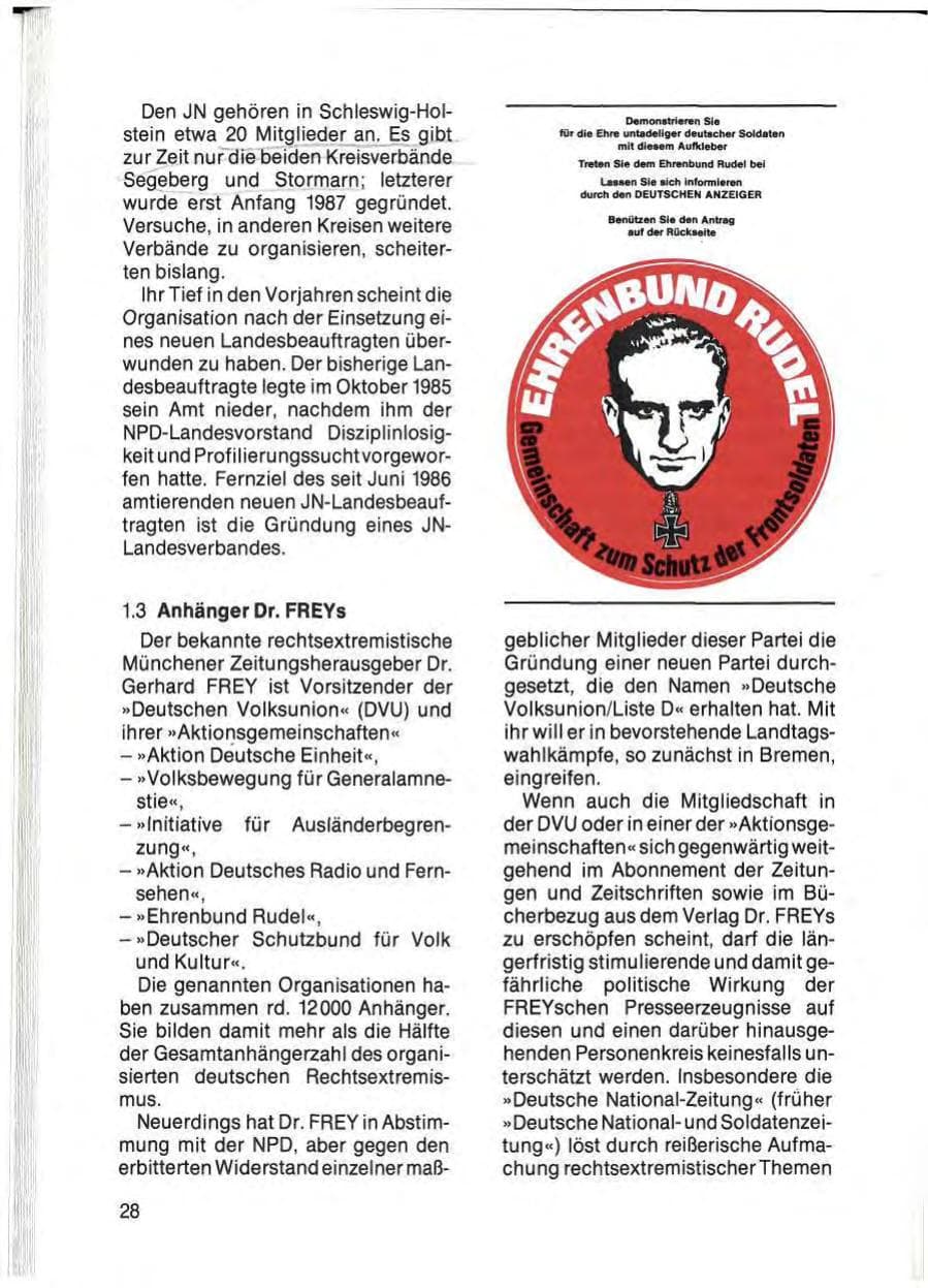 Seite 30 des Verfassungsschutzbericht 1985 Schleswig-Holstein