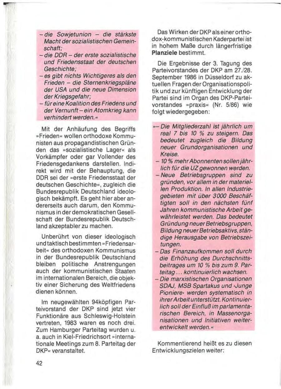 Seite 44 des Verfassungsschutzbericht 1985 Schleswig-Holstein