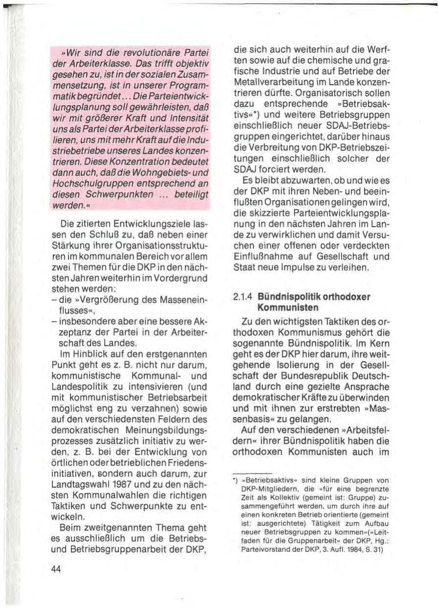 Seite 46 des Verfassungsschutzbericht 1985 Schleswig-Holstein