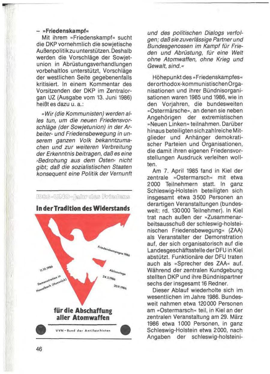 Seite 48 des Verfassungsschutzbericht 1985 Schleswig-Holstein