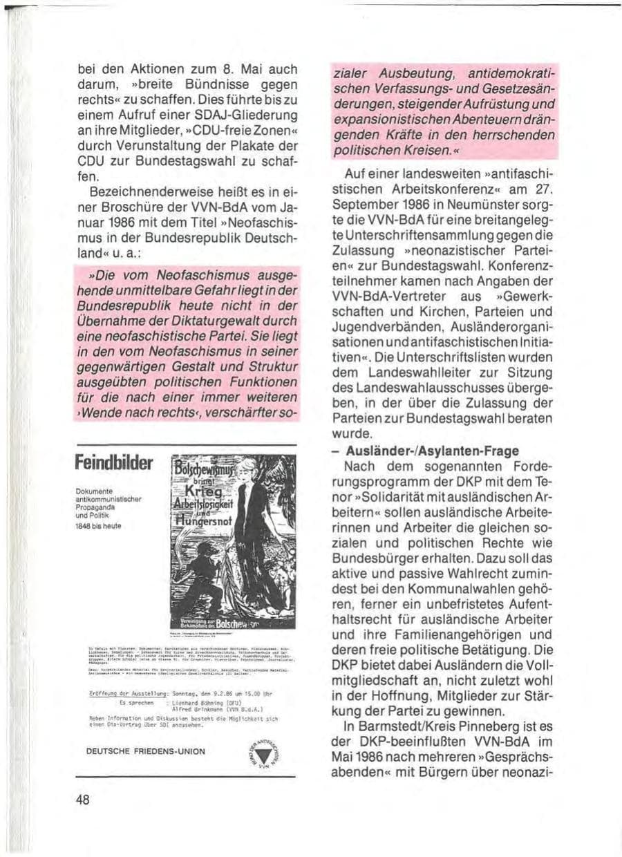 Seite 50 des Verfassungsschutzbericht 1985 Schleswig-Holstein