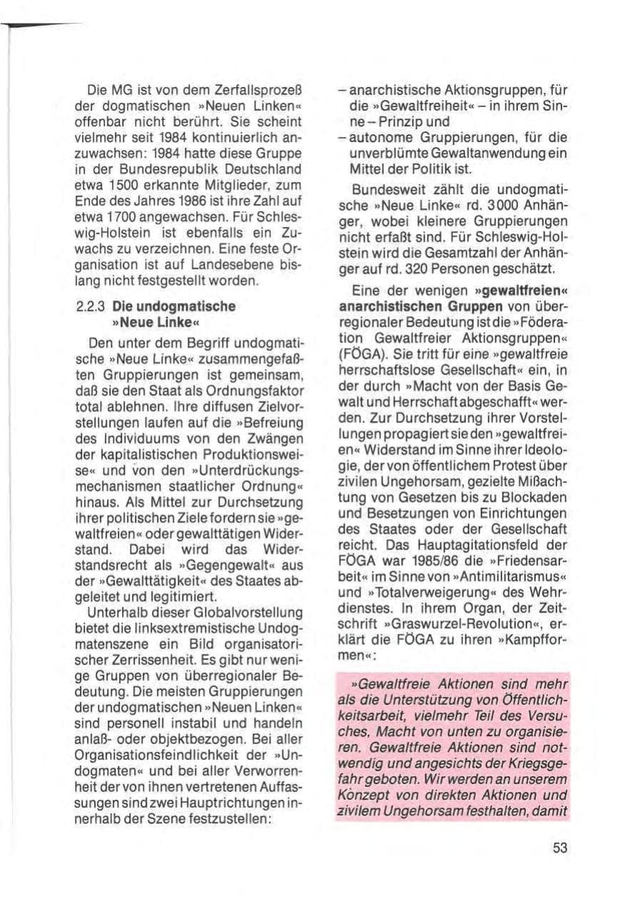 Seite 55 des Verfassungsschutzbericht 1985 Schleswig-Holstein