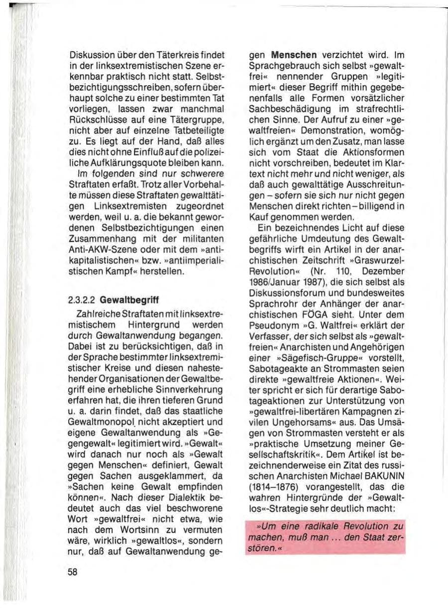Seite 60 des Verfassungsschutzbericht 1985 Schleswig-Holstein