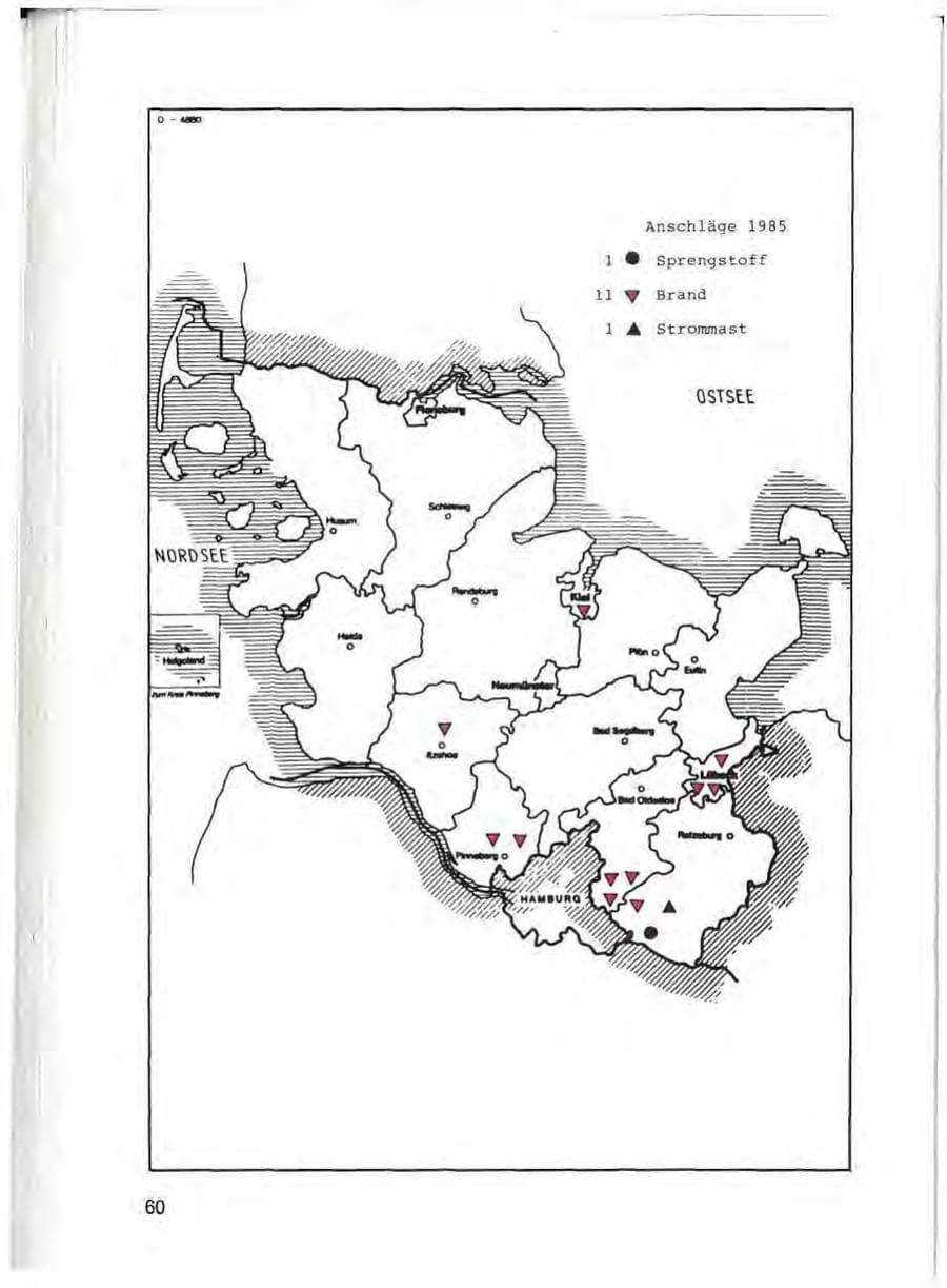 Seite 62 des Verfassungsschutzbericht 1985 Schleswig-Holstein