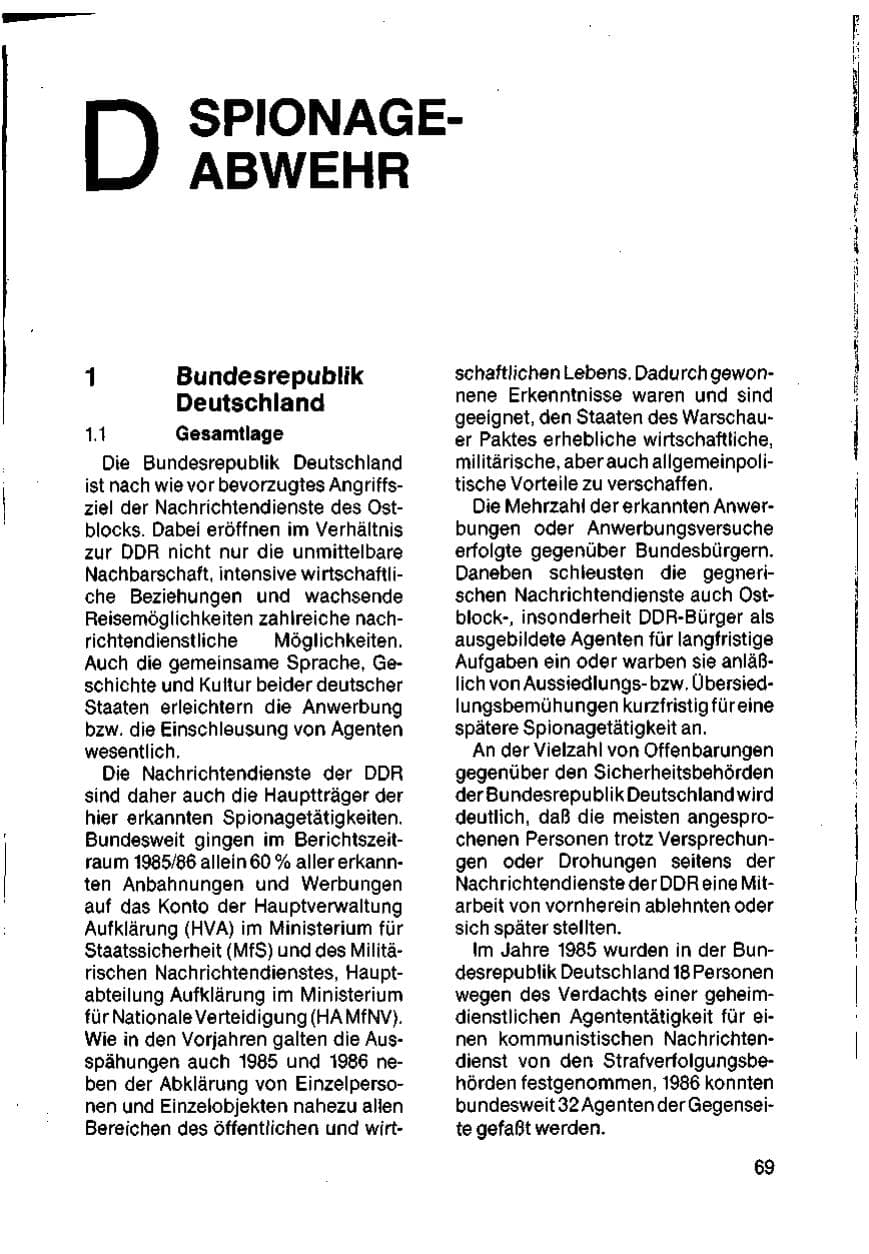 Seite 71 des Verfassungsschutzbericht 1985 Schleswig-Holstein