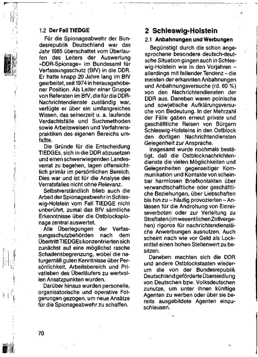 Seite 72 des Verfassungsschutzbericht 1985 Schleswig-Holstein