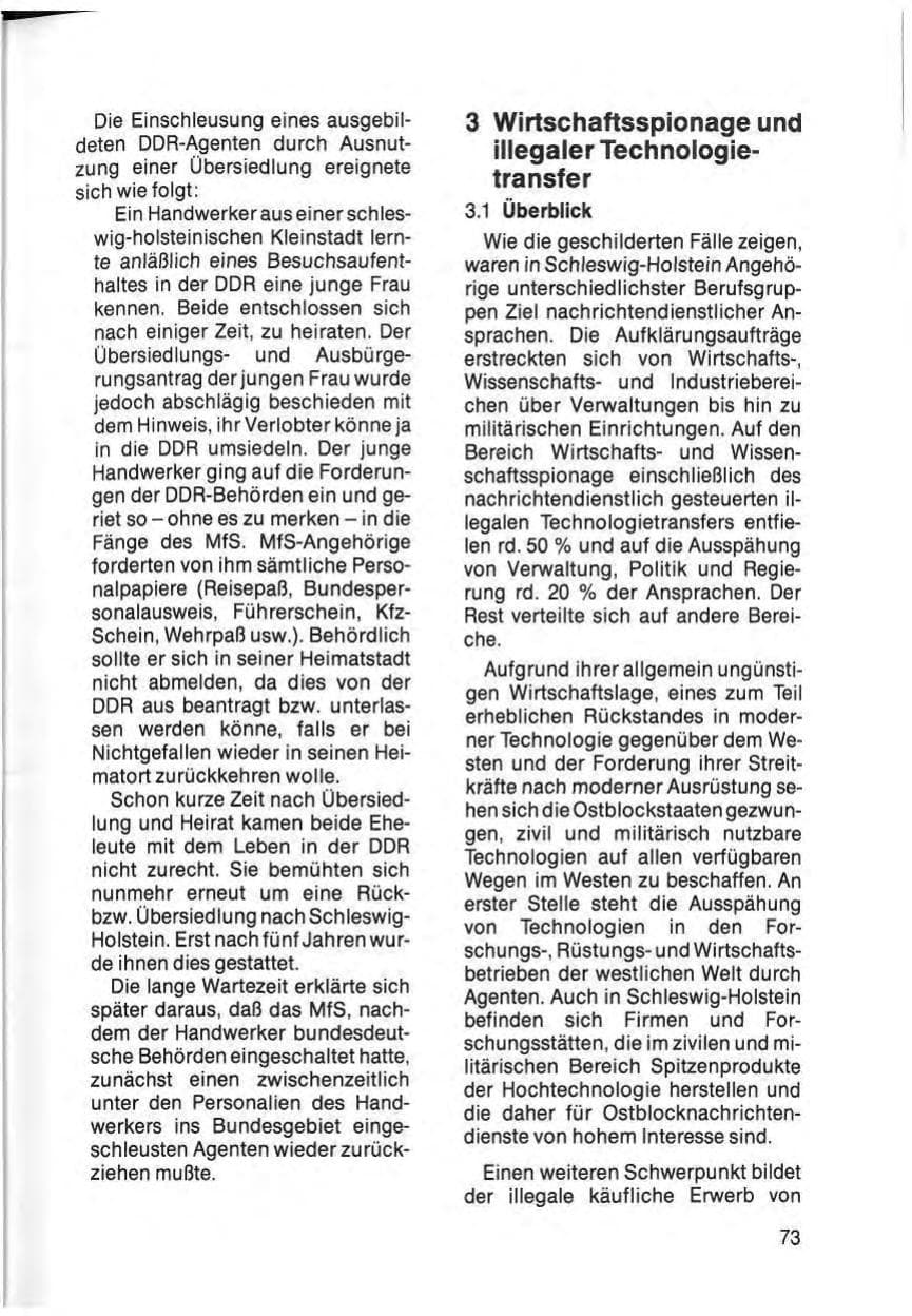 Seite 75 des Verfassungsschutzbericht 1985 Schleswig-Holstein