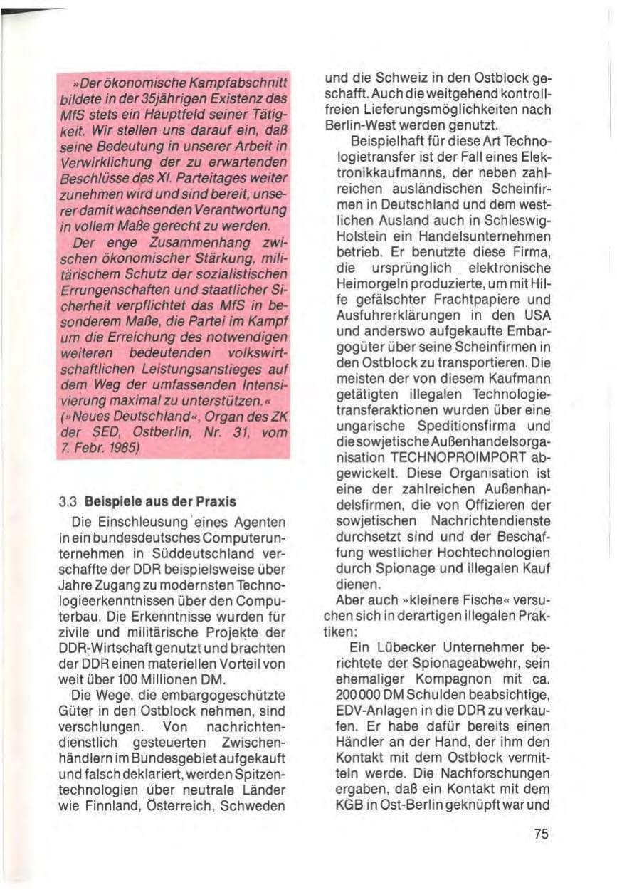 Seite 77 des Verfassungsschutzbericht 1985 Schleswig-Holstein