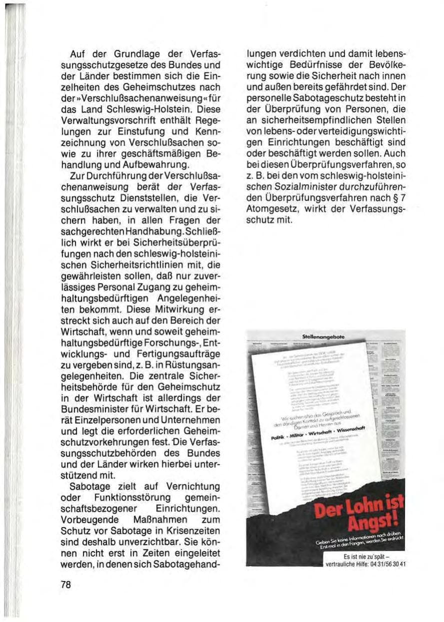 Seite 80 des Verfassungsschutzbericht 1985 Schleswig-Holstein