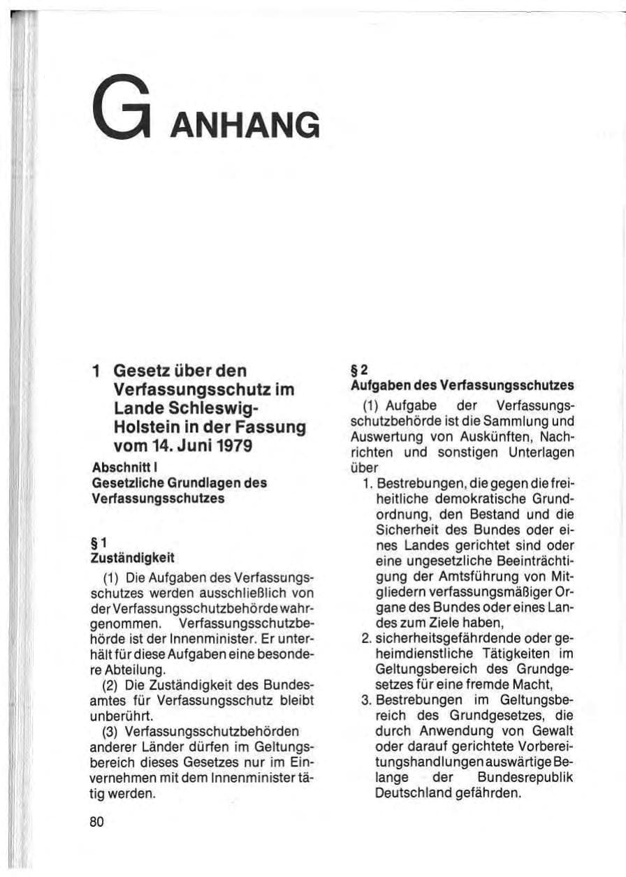 Seite 82 des Verfassungsschutzbericht 1985 Schleswig-Holstein