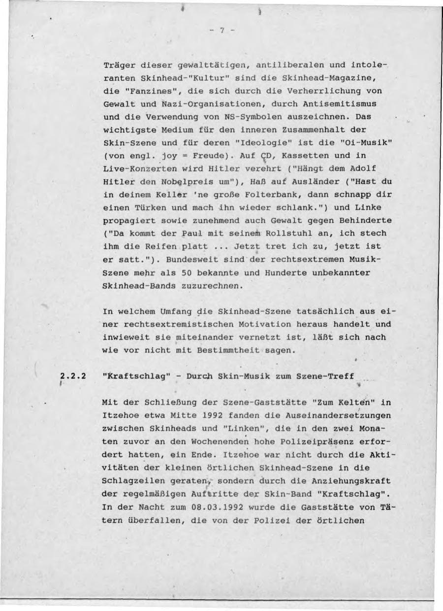 Seite 11 des Verfassungsschutzbericht 1992 Schleswig-Holstein