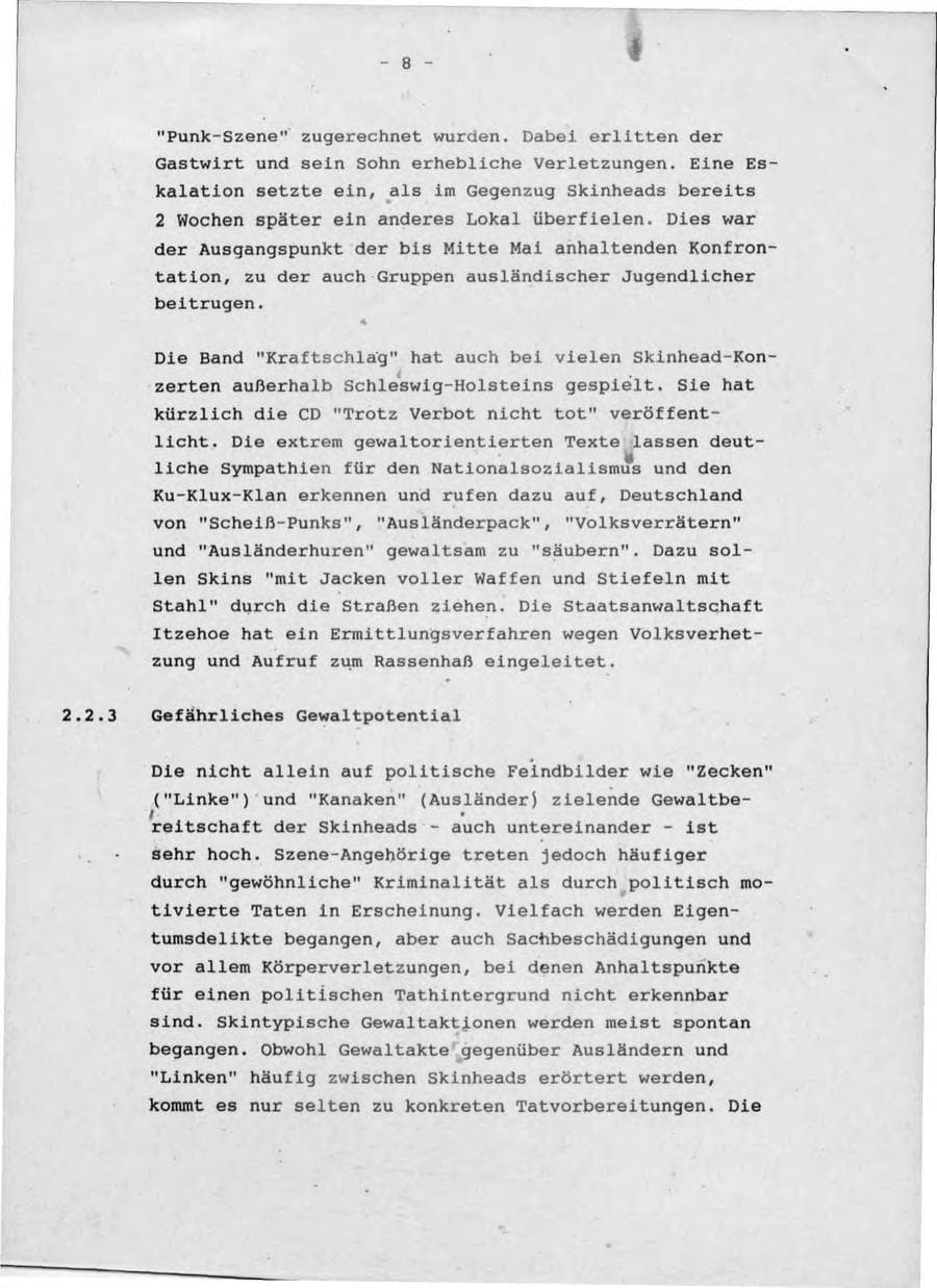 Seite 12 des Verfassungsschutzbericht 1992 Schleswig-Holstein