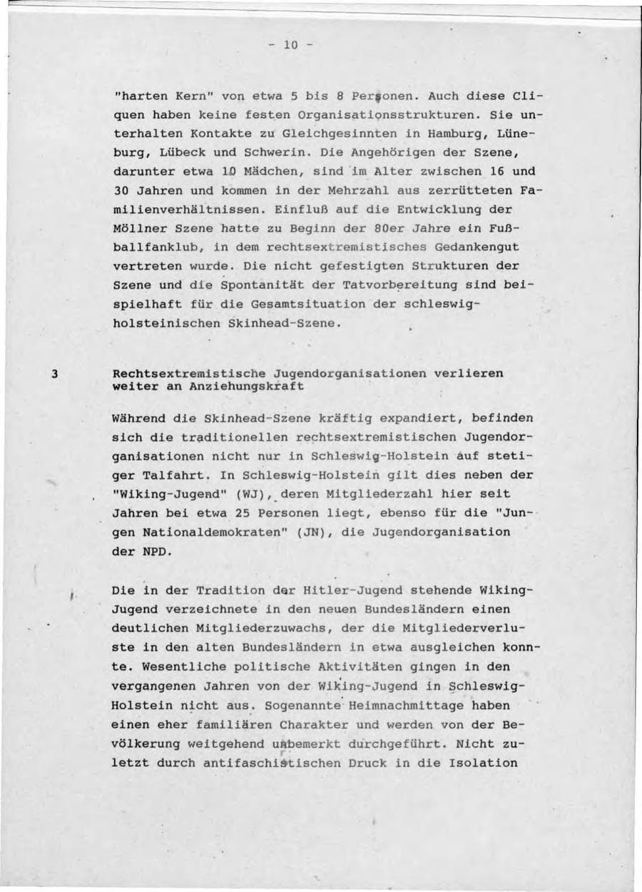 Seite 14 des Verfassungsschutzbericht 1992 Schleswig-Holstein