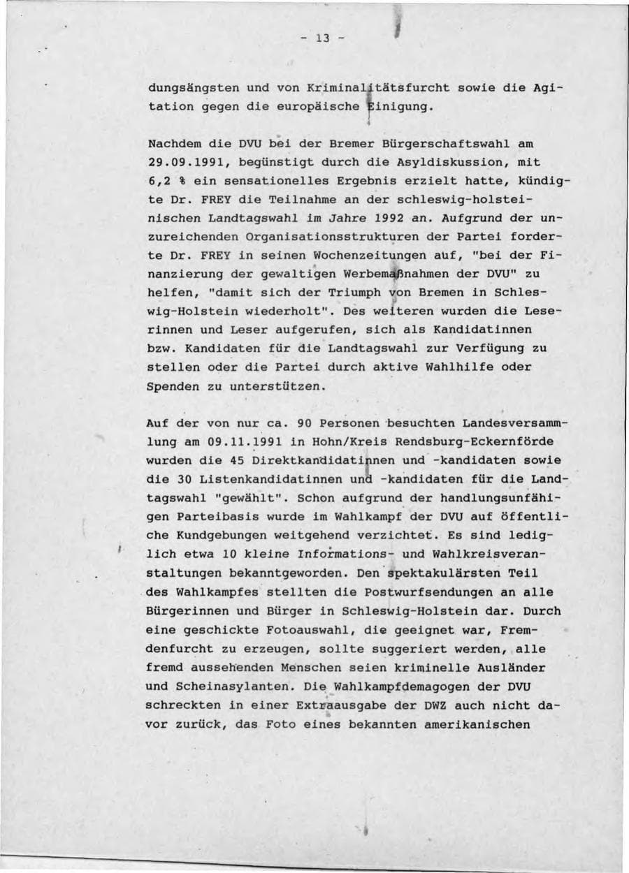 Seite 17 des Verfassungsschutzbericht 1992 Schleswig-Holstein
