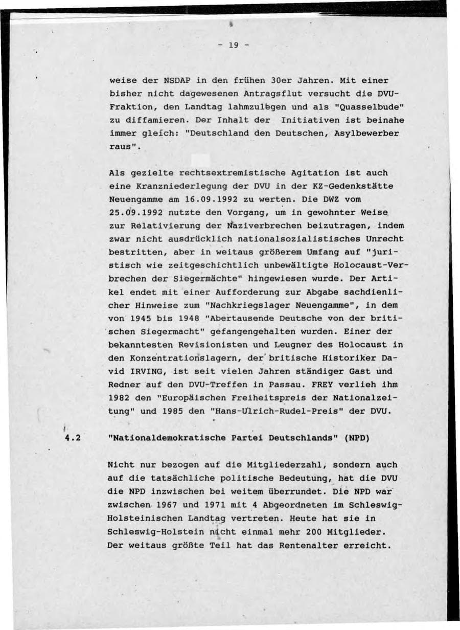 Seite 23 des Verfassungsschutzbericht 1992 Schleswig-Holstein