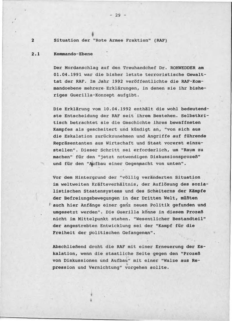 Seite 33 des Verfassungsschutzbericht 1992 Schleswig-Holstein