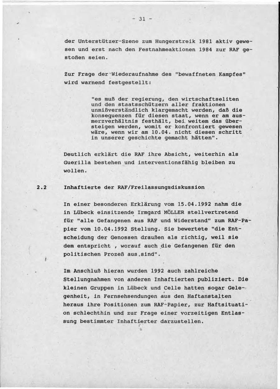 Seite 35 des Verfassungsschutzbericht 1992 Schleswig-Holstein