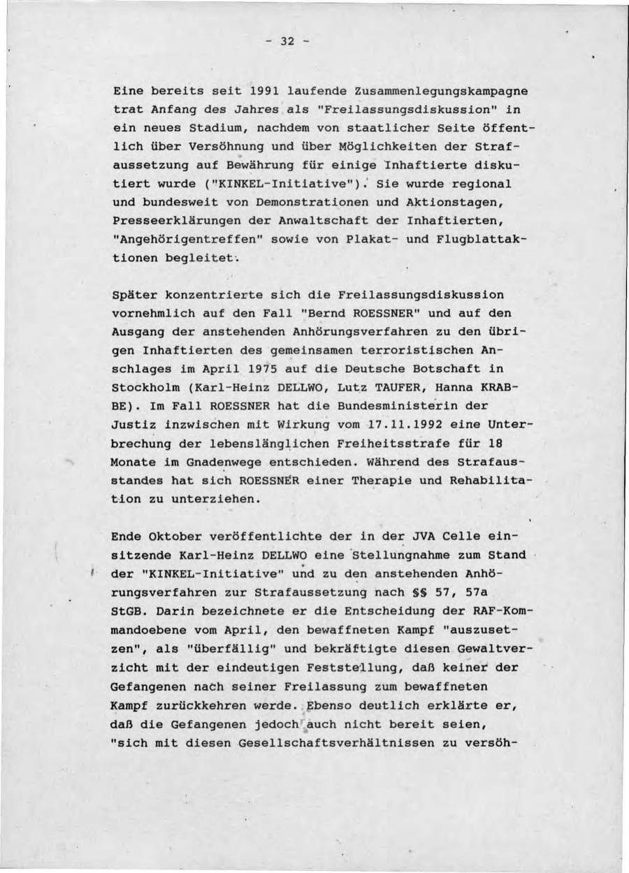 Seite 36 des Verfassungsschutzbericht 1992 Schleswig-Holstein