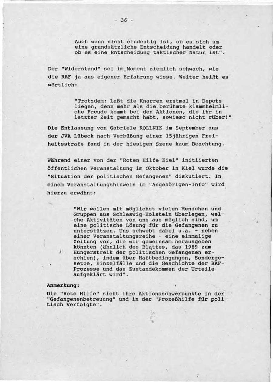Seite 40 des Verfassungsschutzbericht 1992 Schleswig-Holstein