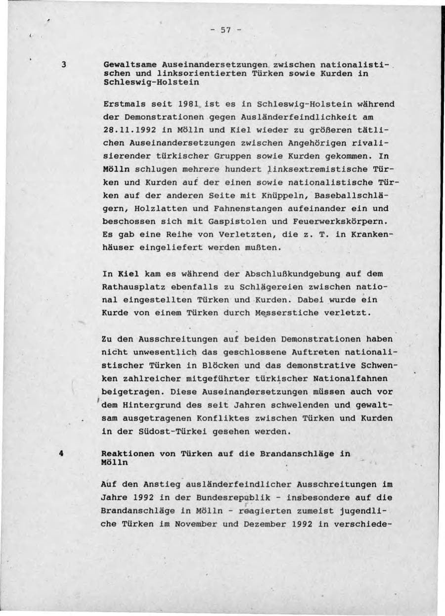 Seite 61 des Verfassungsschutzbericht 1992 Schleswig-Holstein