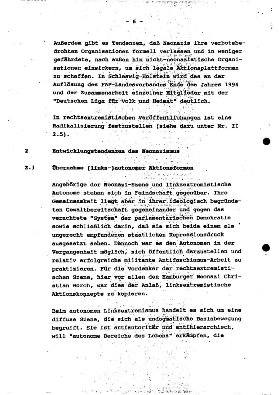 Seite 11 des Verfassungsschutzbericht 1994 Schleswig-Holstein