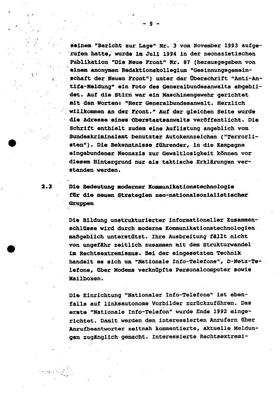 Seite 14 des Verfassungsschutzbericht 1994 Schleswig-Holstein